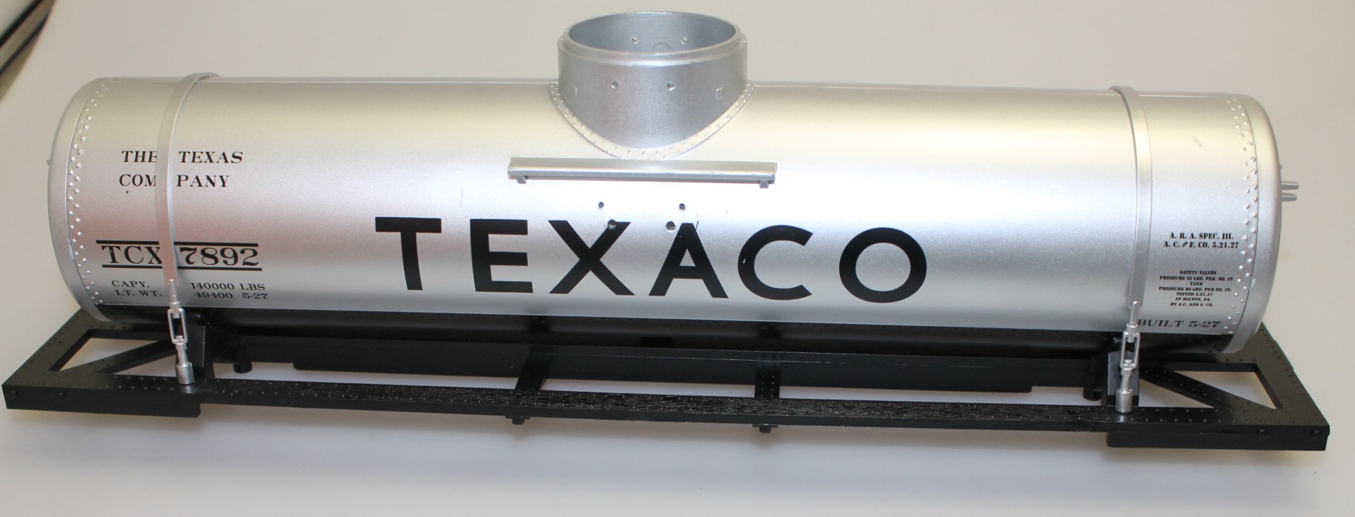 (image for) Tank Car shell Texaco no tank cap ( Large Scale Kit Bashing )